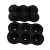 Rose Ice Cube Tray Silicone 6 Cubes No BPA Ice Making Accessory with Lid for Cocktail Whisky Black