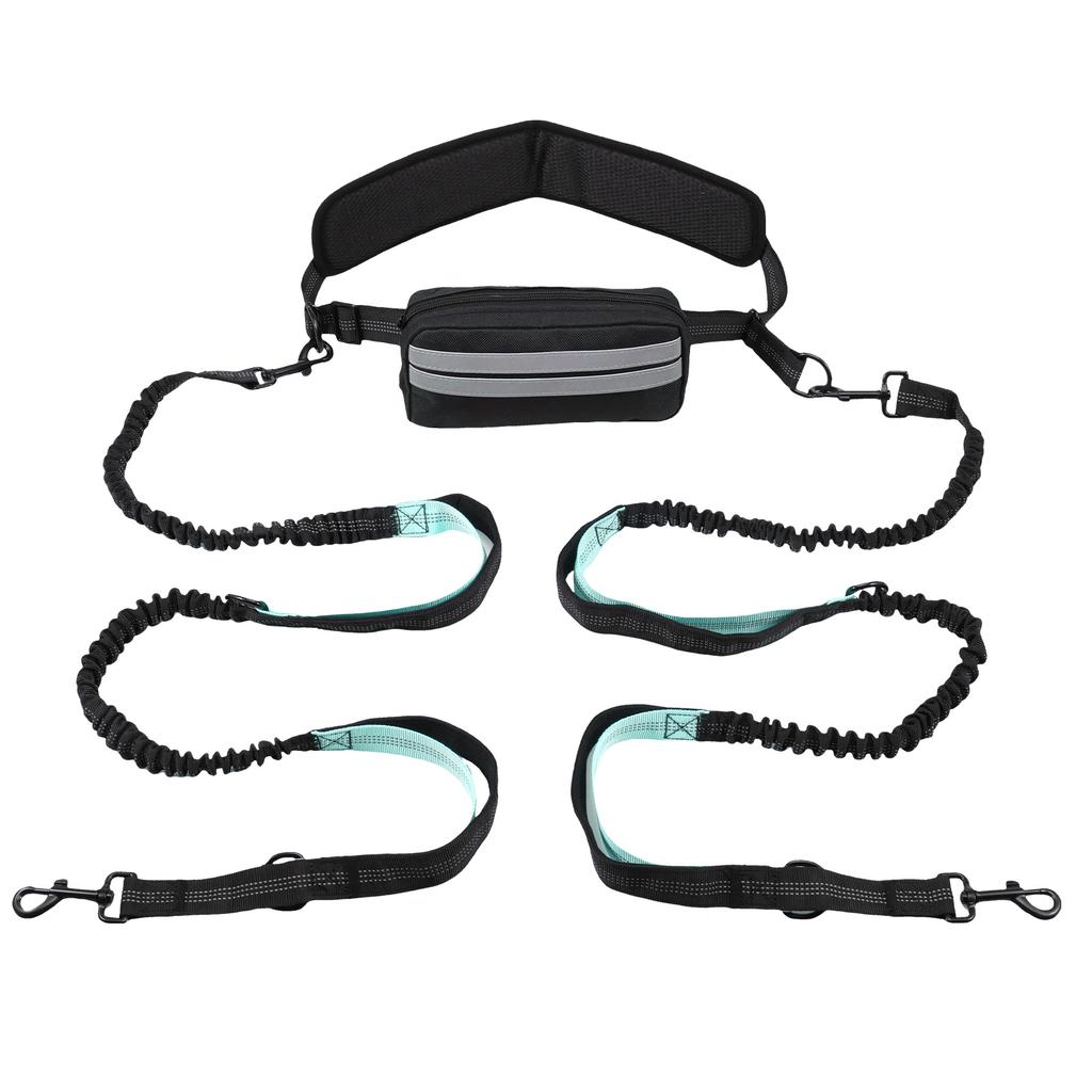 Поводок для собак Hands Free, светоотражающий поводок с поясной сумкой, выдвижной эластичный ремень, трос для тяги собак, для бега, прогулок, товаров для домашних животных