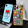 Artist K-H-haring Phone Case For IPhone 17 Air 16 E Pro Max 15 14 13 Mini 12 Pro 11 Max Plus Black Soft Shell