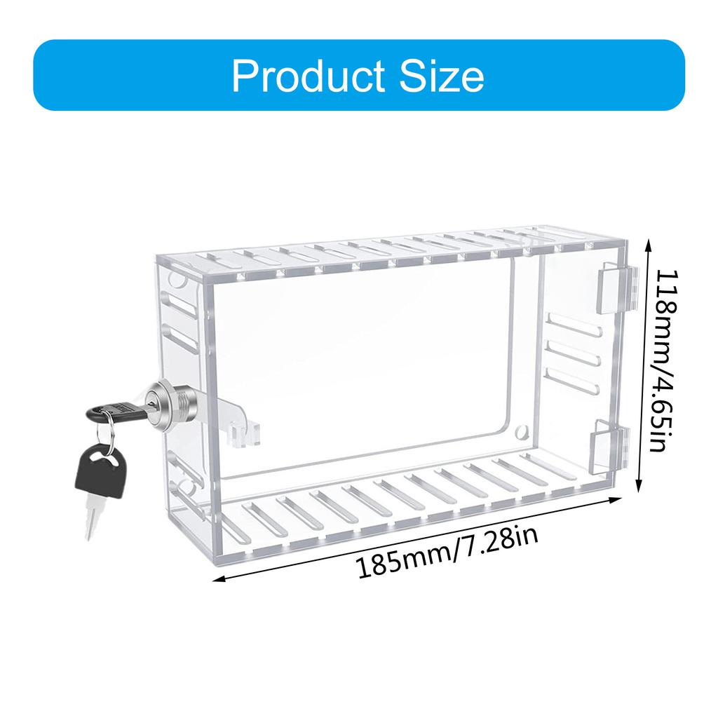 Универсальный термостат-бокс с ключом, настенный, прозрачная крышка термостата с замком, защита термостата, защитная крышка