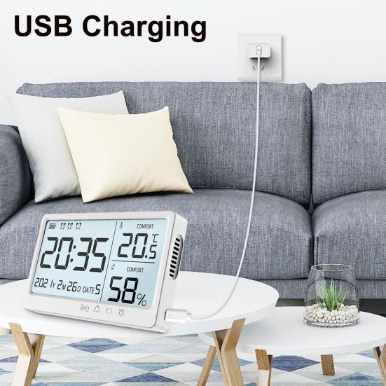 Цифровой гигрометр, настенный, высокоточный, с сенсорной кнопкой, обнаружение влажной и сухой АБС-пластика, антикоррозийный тестер влажности для дома