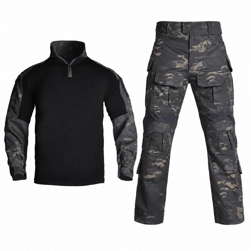 Hanye Camouflage Long Sleeve Cycling Jersey Set Tactical Training Uniform Suit
