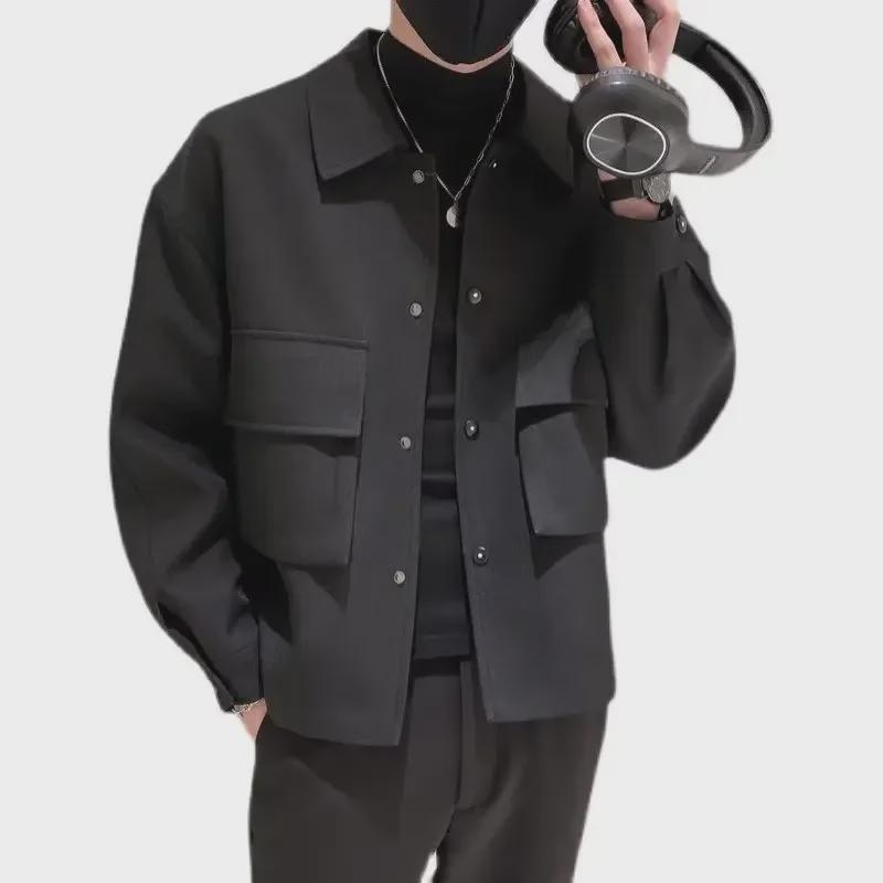 Мужская куртка осень 2023: Короткий, повседневный, легкий и зрелый стиль лацканов для весны и осени