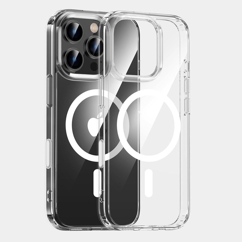 Для Apple iPhone 16/15 Pro Max/14/13 Прозрачный чехол, Ударопрочный, Полное покрытие, Магнитный чехол для телефона