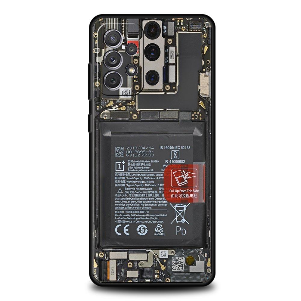 Чехол с рисунком печатной платы для Samsung Galaxy A55 A35 A17 A07 A15 A13 A25 A51 A71 A72 A73 A32 A52 A52S A41 Мягкий ТПУ