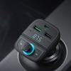 Ugreen Bluetooth 5.0 FM Transmitter for Car, MP3, 3-Port USB Charger, TF Micro SD Compatible, 4.8A Black (CD229)