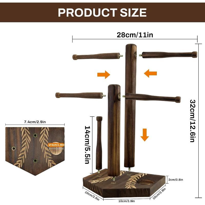 Baseball Necklace Holder, Wooden Double Tier