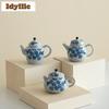 Hand Drawn Crabapple Flower Teapot Japanese Tea Infuser Pot Household Tea Maker Kettle With Filter Tableware Supplies Craft Gift