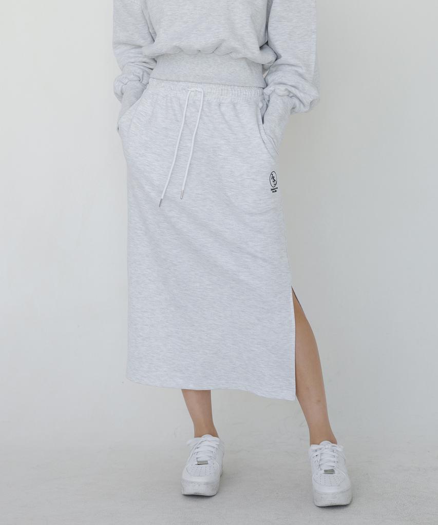 Awesome Studio Women'S Sweat Long Skirt Grey White
