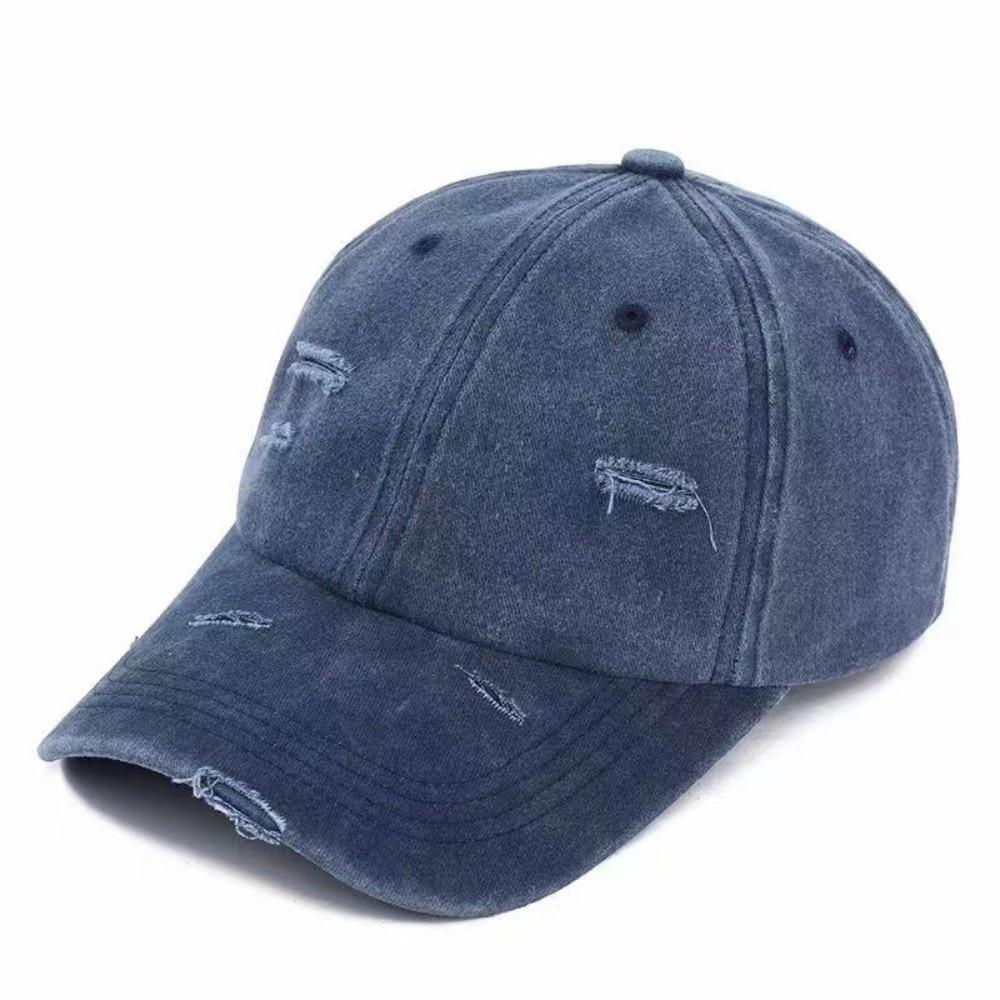 Washed Cotton Distressed Baseball Cap Breathable Trucker Hat Unisex Sun Hat