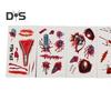 20Pcs Tattoo Stickers Realistic Fake Blood Scars Cuts Injuries Halloween Zombie Makeup Tattoo Sticker Waterproof Temporary Scar Wound Prank Props