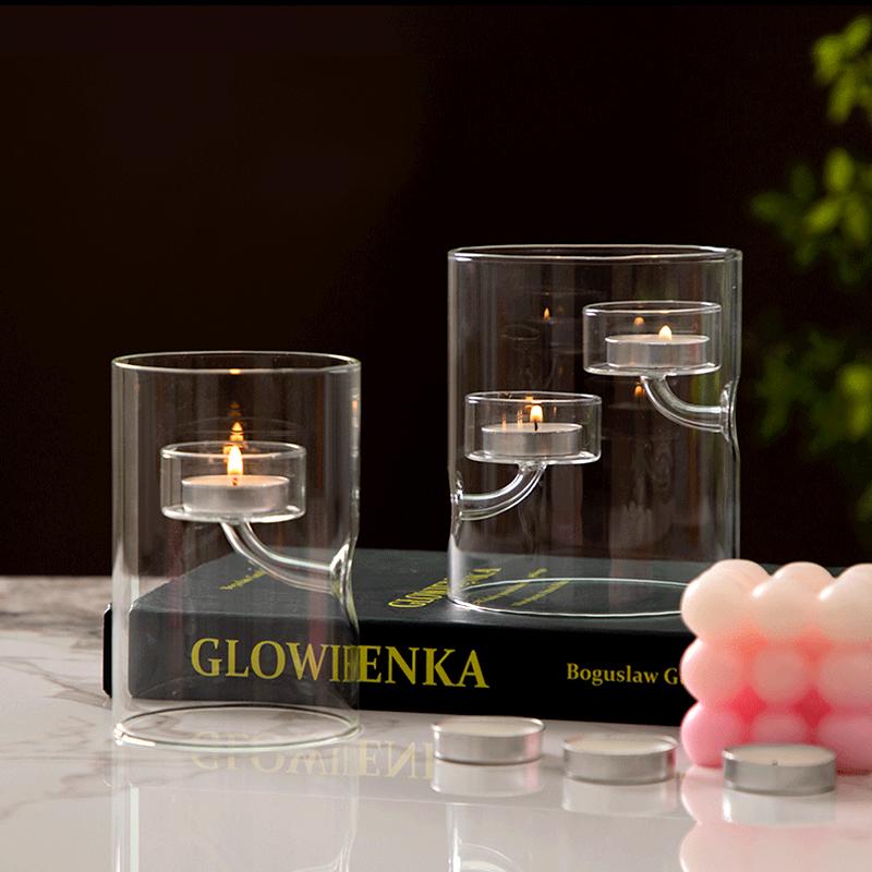 1PC Hurricane Creative Oil Lamp Windproof Glass Candlestick Home Decor Cylindrical Clear Candle Holder European Style Glass