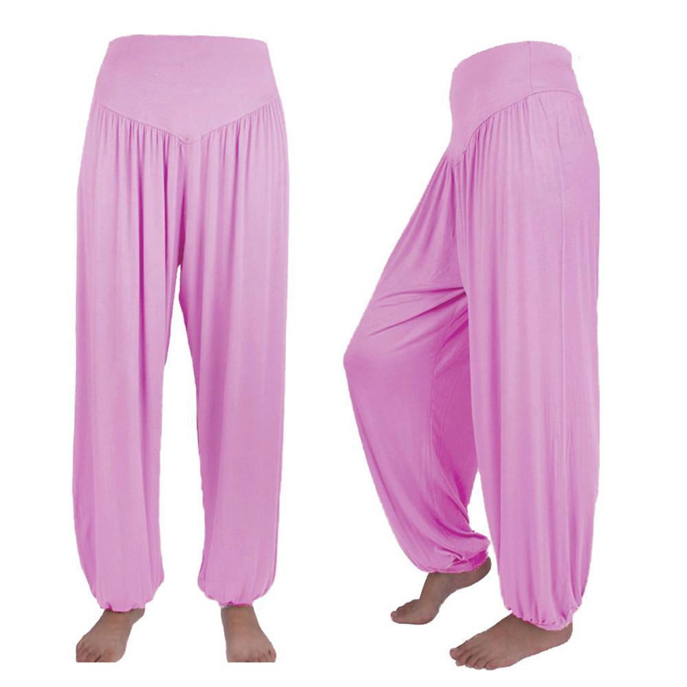 Womens Elastic Loose Casual Cotton Soft Yoga Sports Dance Pants