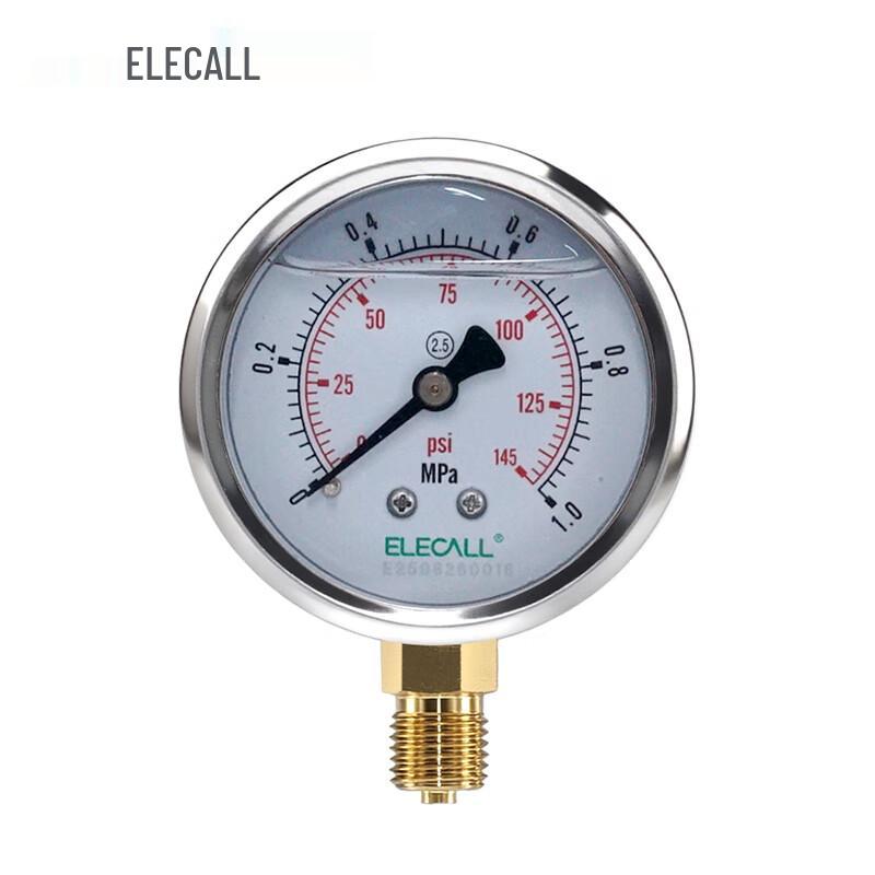 ELECALL YTN-60 Радиальный ударопрочный манометр из нержавеющей стали (Китайская версия)