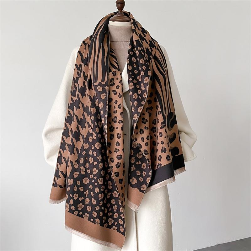 Luxury Winter Scarf Women Cashmere Warm Pashmina Brand Foulard Female Shawls Wraps Thick Soft Bufanda Poncho Scarves Stole