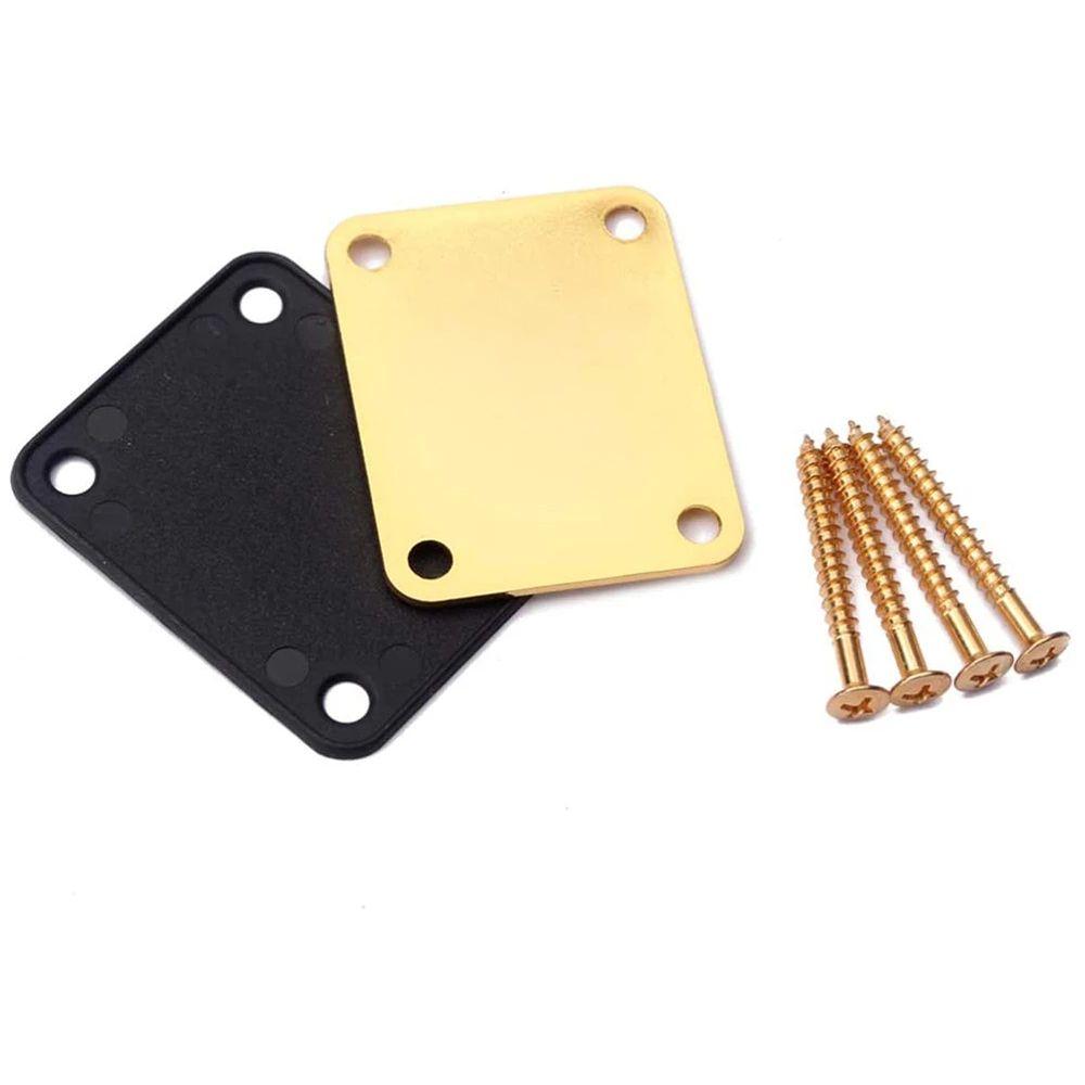 Gold Mounting Plate With Screws Parts Guitar Neck Plate Joint Back Electric ST