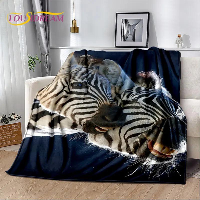 Wild Animal Zebra Soft Plush Blanket,Flannel Blanket Throw Blanket for Living Room Bedroom Bed Sofa Picnic Cover Bettdecke Kids