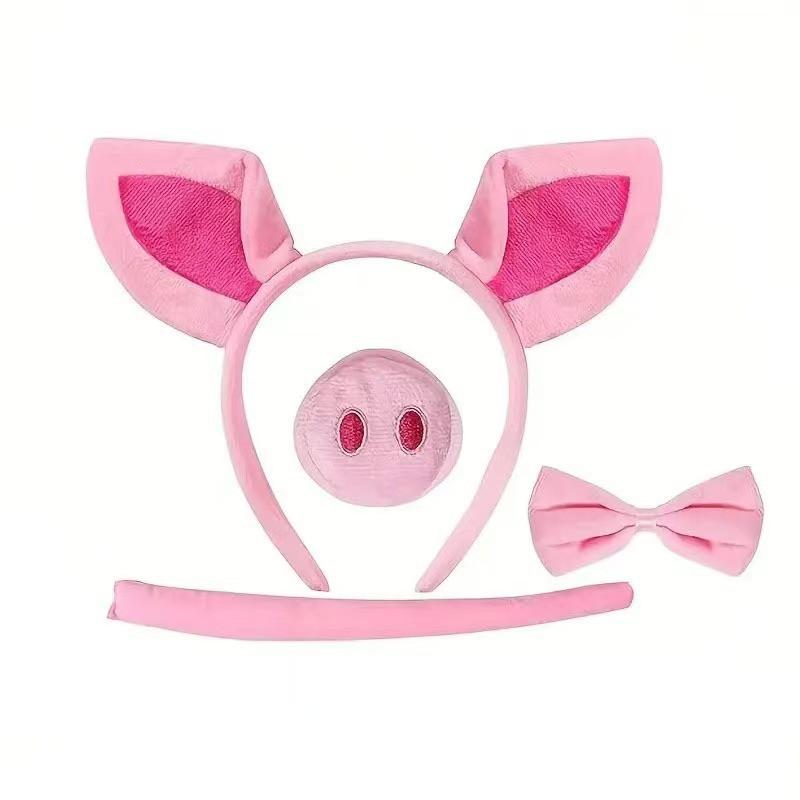 Cute Pig Hair Hoop Set Halloween Costume Party Cartoon Animal Headband Accessory Kids Adults