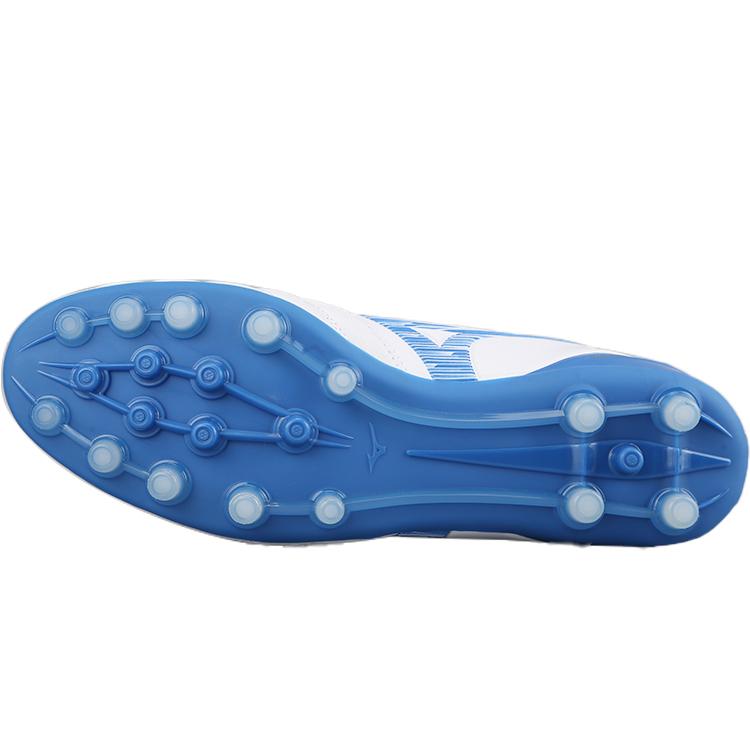 Mizuno Morelia Neo 4 Удобные AG (Резиновые короткие шипы) Футбольные бутсы из кожи кенгуру с амортизацией для мужчин, футбольные бутсы бело-синие P1GA243525