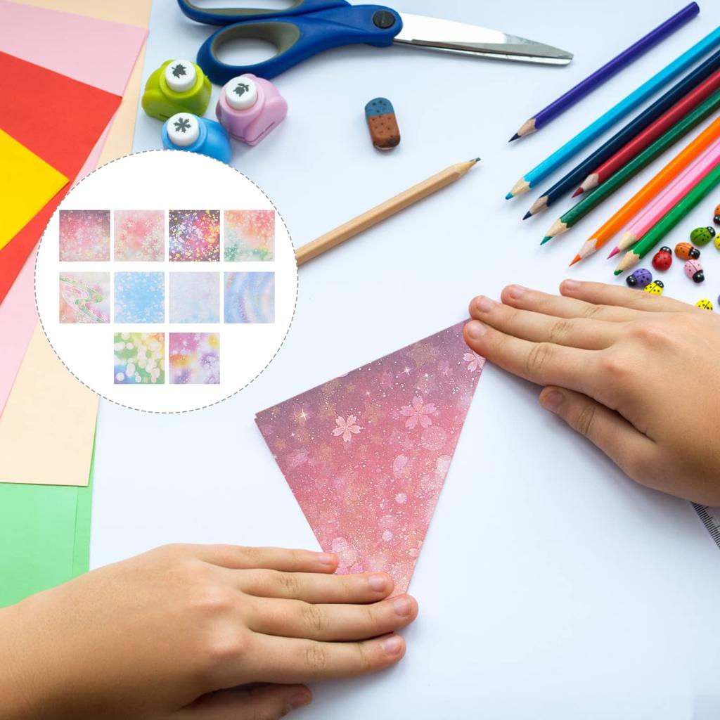 Origami for Origami Thousand DIY Colored Pack of 100 Double-Sided Paper, 15x15cm, Square, Crafts, Cranes, Art, Paper, (Style 2)