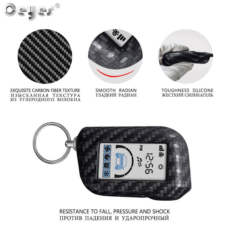 Чехол из углеродного волокна для Starline A93 A63 A39 A36 A69 A96 A66, автомобильная 2-сторонняя сигнализация, пульт дистанционного управления, датчик управления, ЖК-крышка для ключей, аксессуары