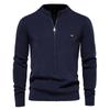 AIOPESON Thicken Men's Cardigan 2022 New Winter Autumn Solid Color Zipper Basic Mens Sweaters High Quality Knitted Cardigans For Men Clothing