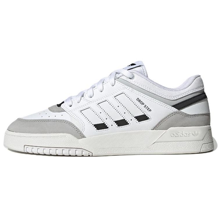 Adidas Originals Drop Step Low Leather Suede Low-Top Sneakers Unisex Sneakers White Gray GV9294