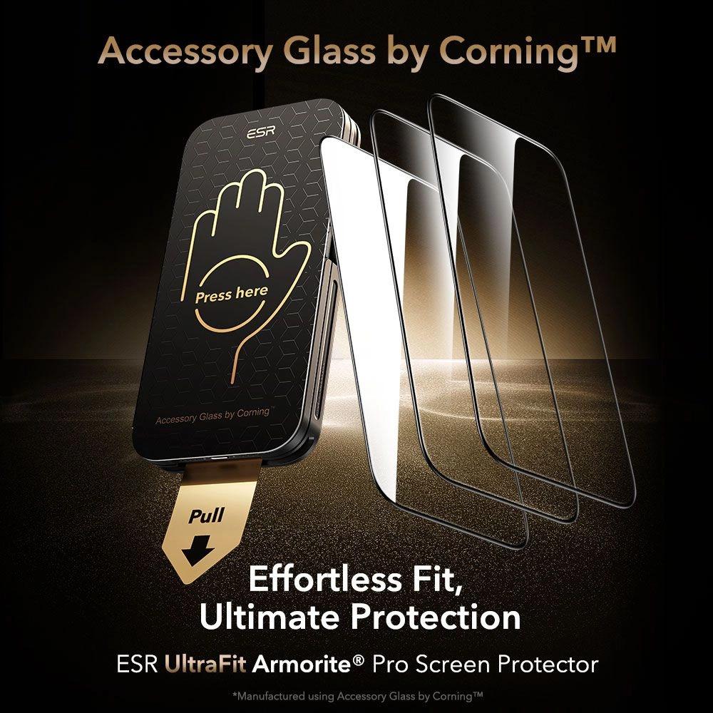 Szkło hartowane ESR UltraFit Armorite Pro na iPhone 16 Pro / 17 - przezroczyste