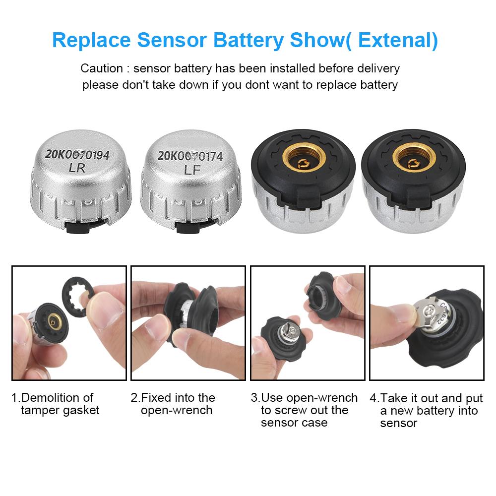 4 шт. Внешний / Внутренний Датчик Беспроводная Автомобильная TPMS Водонепроницаемая Экономия Топлива для Системы Контроля Давления в Шинах Toyota