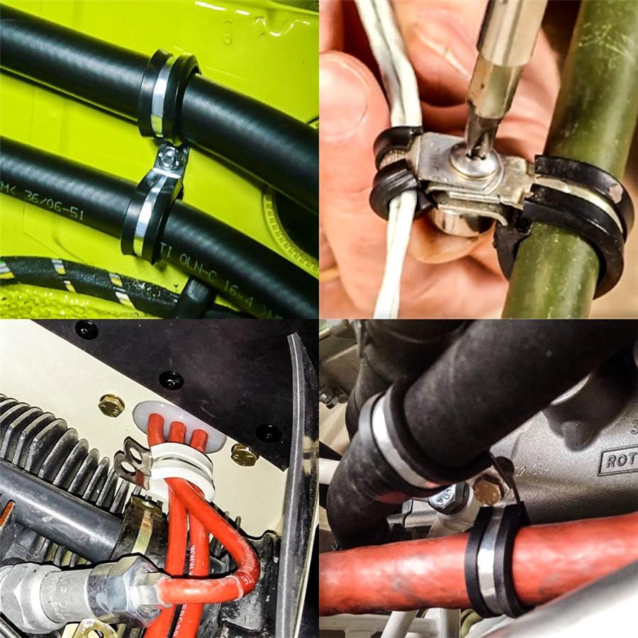 Универсальный 40 шт. 1 дюйм Нержавеющая сталь Кабельный зажим Резиновый амортизированный Изолированный зажим Металлический зажим Держатель трубы для установки трубы или провода