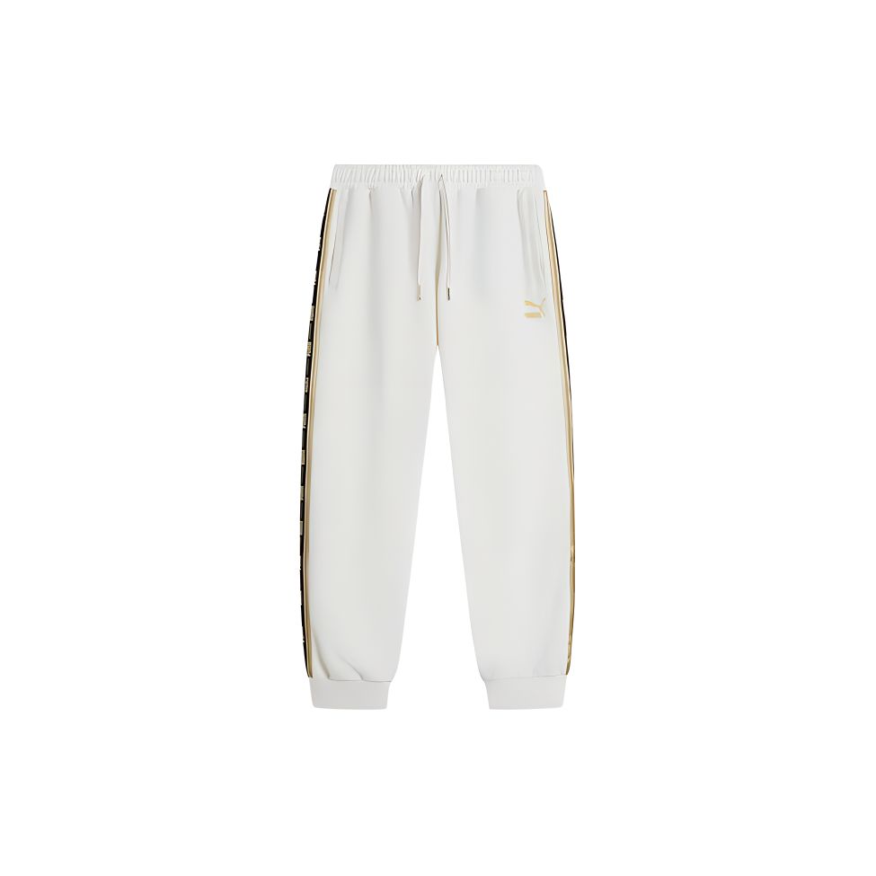 Puma Retro Color Block Drawstring Knit Joggers Men Joggers White 625823-65