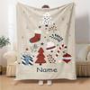 Custom Name Christmas Theme Printed Blanket - Perfect for Couch, Bed, Travel & Outdoor Use | Machine Washable, Cozy & Durable.
