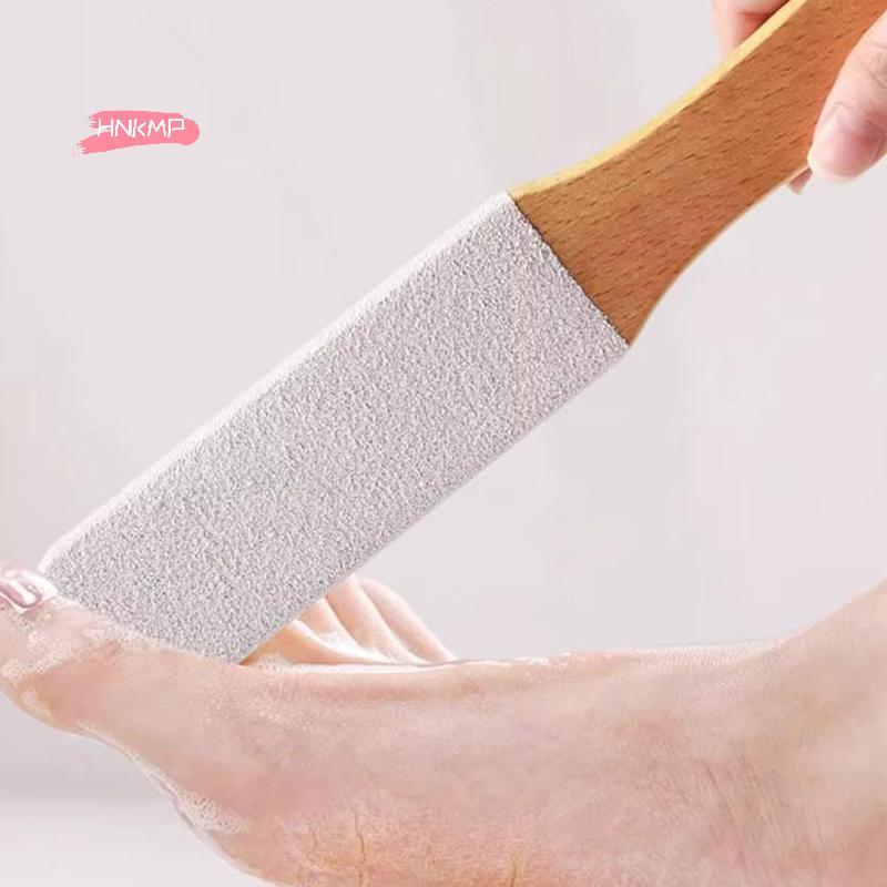 Bamboo Handle 360° Foot File Natural Pumice Stone Exfoliator Professional Pedicure Tool for Callus Removal Dead Skin Scrubbing