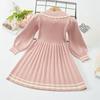 Girls Dress New Autumn Winter Thickening Warm Sweater Dress Girls Princess Dress College Style Bow Knitted Dress Girls Dress
