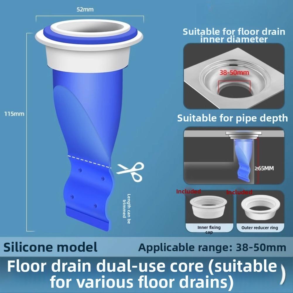 5 шт. Сердцевина слива для пола 11,5x5,2 см Регулируемый силиконовый слив Блокатор запаха - Подходит и легко устанавливается Аксессуары для ванной комнаты и кухни
