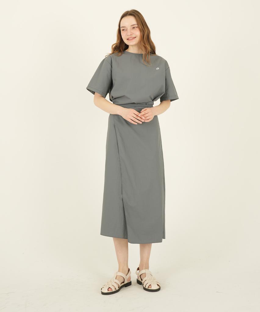 A Bon Nylon Wrap Dress Black