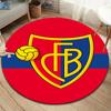 FC Basel Round Area Rug,Carpet Rug for Living Room Bedroom Sofa Playroom Decor,Non-slip Floor Mat