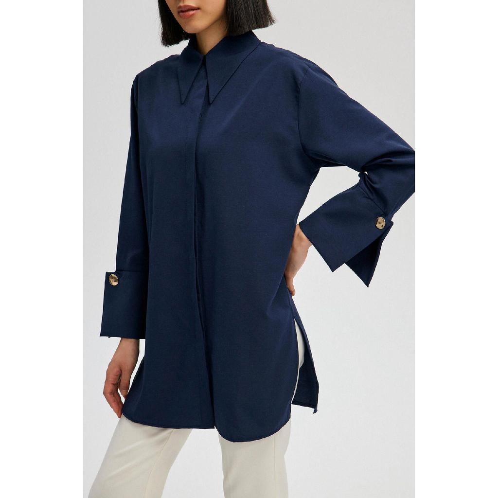 Wide Cuff Poplin Shirt