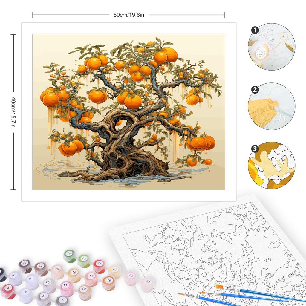 RUOPOTY Рамка для картины маслом по номерам Пейзаж DIY Краска по номерам Пейзаж Картина на холсте Ручная краска Картина по номерам Подарок 40x50 см