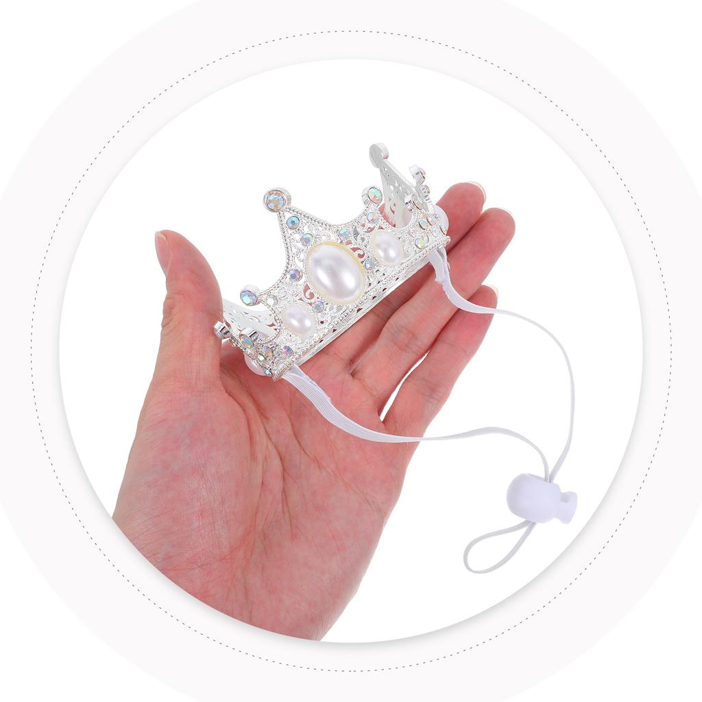 Pet Birthday Party Crown Alloy Crown Headdress Shiny Crown Pet Hat Birthday Party Pet Costume Decoration With Adjustable Strap