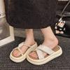Fashion Women's Fashion Slippers Round Toe Platform Sole Pearl Anti-Slip Sole Shoes Women Dress Outdoor Retro Ethnic Zapatillas De Mujer