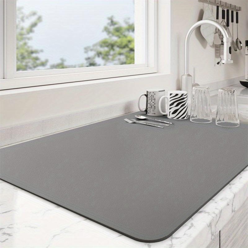 Super Absorbent Dish Drying Mat, Duty Kitchen Counter Pad, Heat-Resistant Up To, Non-Slip Dishwasher Drainage Mat for Coffee Machine, Sink, Countertop