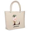 Sac De Plage Isotherme - PLANETEE - Lucienne Lettre Fleur - Coton - Grande Contenance - Imprimé En France