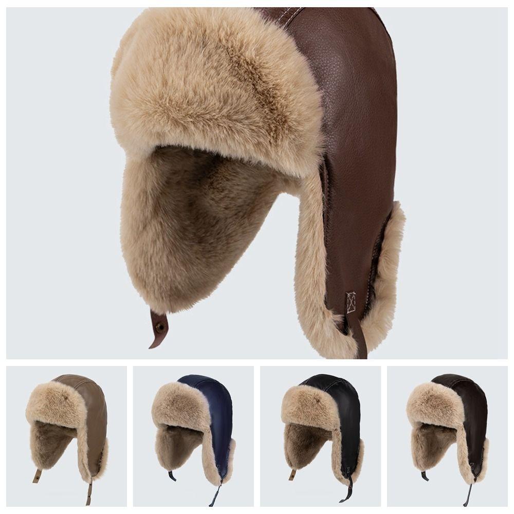 Beanie Caps Winter Pilot Hat Windproof Plush Hat Simple Cycling Lei Feng Hat  Biking