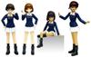 PLATZ Girls Panzer the Movie Набор фигурок команды Леопон и 1/35