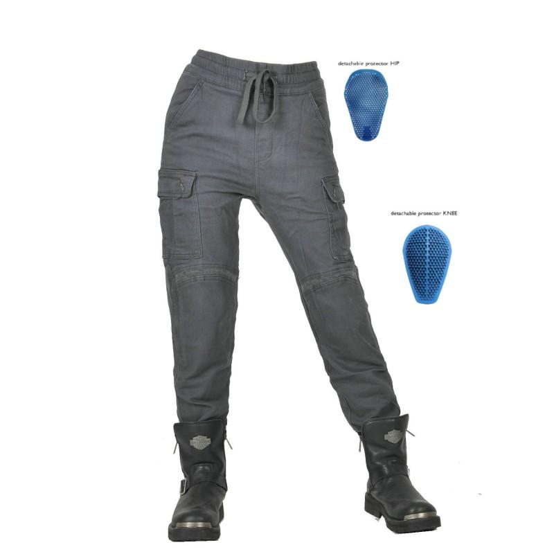 Womens Motorcycle Riding Pants With Kevlar Reinforcement Camo Denim Style Elastic Cuff Fall Season