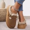 2025New Luxury Winter Women's Boken Shoes Plush Fashion Retro Bean Shoes Cotton Women's Flat Sole Slippers Platform Women Boots