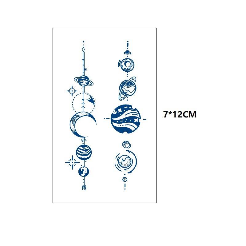 Маленький свежий крест ЭКГ маленькая змея рыбий хвост маленький узор неотражающая переносимая вода имитация стойкой татуировки наклейка