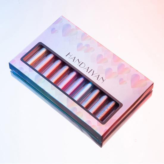 Изысканный сверкающий красивый набор жидких теней для век из 12 цветов для новичков