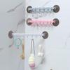 Suction Cup Type Hook 6 Rows for Kitchen Bathroom Corner Suspension Without Marks Hanger Hook